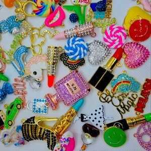 100 Diy logo mixed Charms for jewelry making bulk